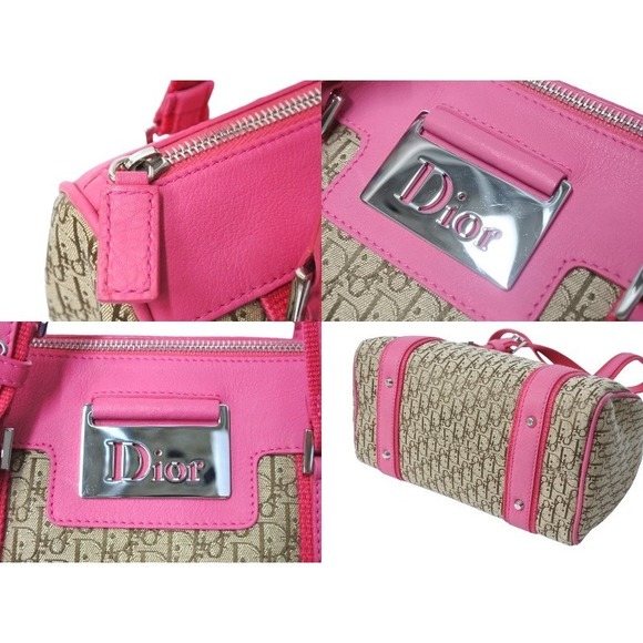 Christian Dior Trotter Handbag Leather Pink Beige - Picture 7 of 10